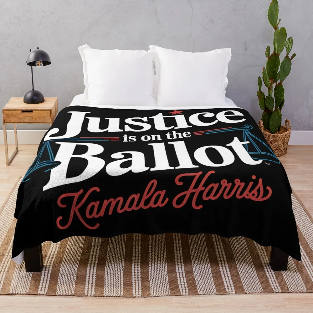 Justice is on the Ballot-Kamala Harris Throw Blanket Loose Soft Fashion Sofas Stuffeds Blankets