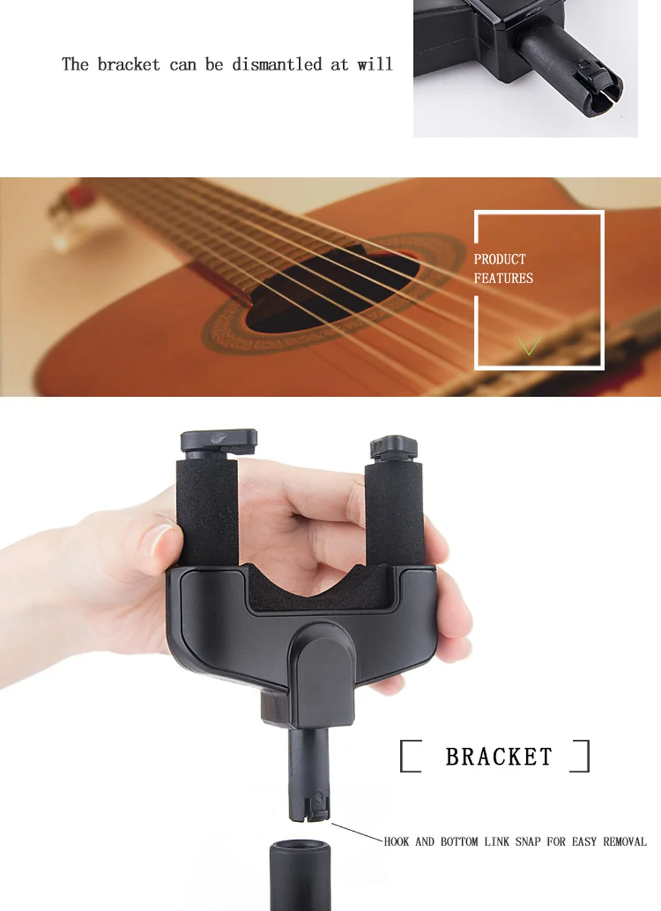 Guitar Hanger Hook Wall Mount Bracket Rack Display Guitar Bass Accessories Guitar Tuners Machine Heads  Acoustic  Guitar Kit