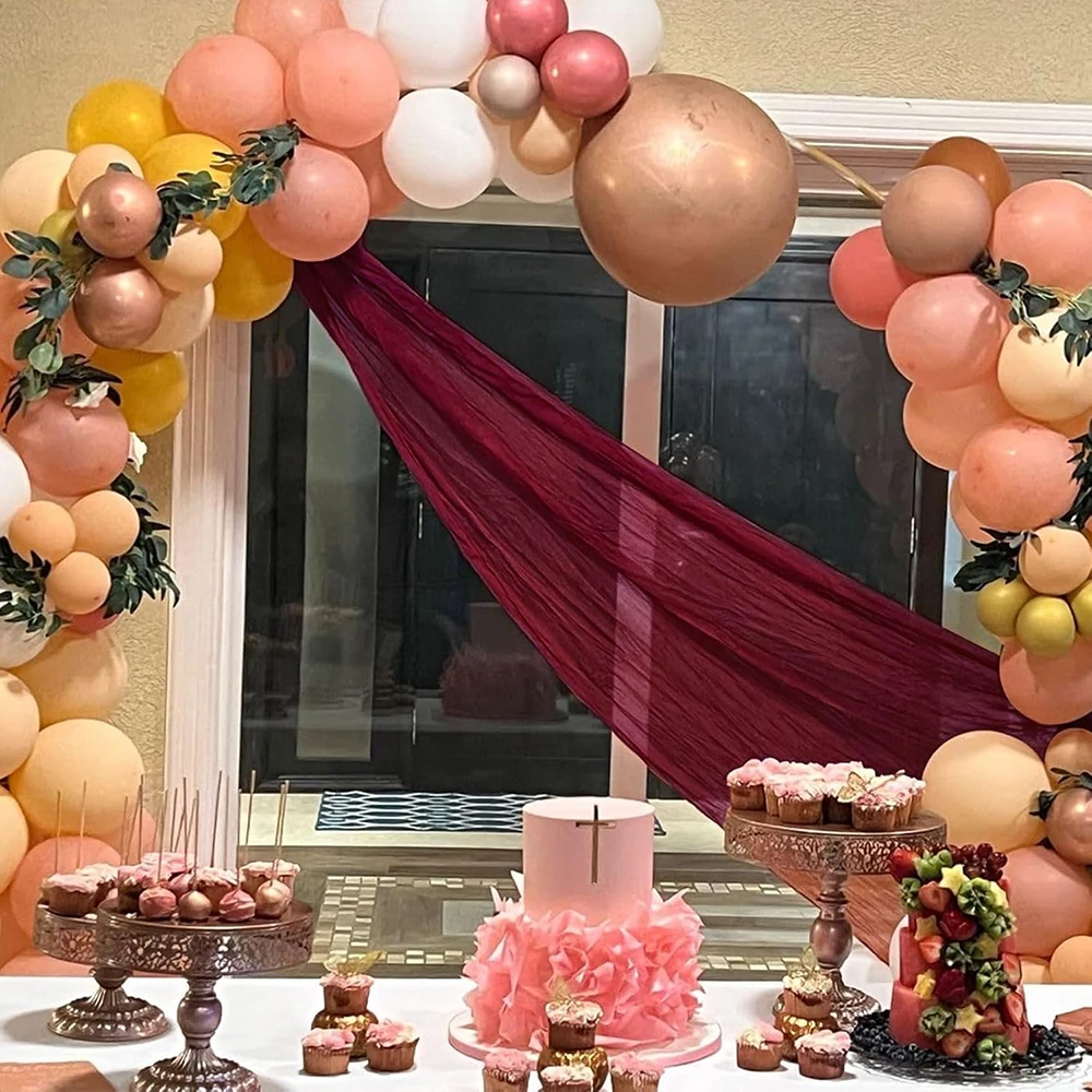 مفرش طاولة بورجوندي من القماش الشاش الريفي بوهو الجبن القماش الجدول عداء الزفاف دش الزفاف زينة حفلة عيد ميلاد