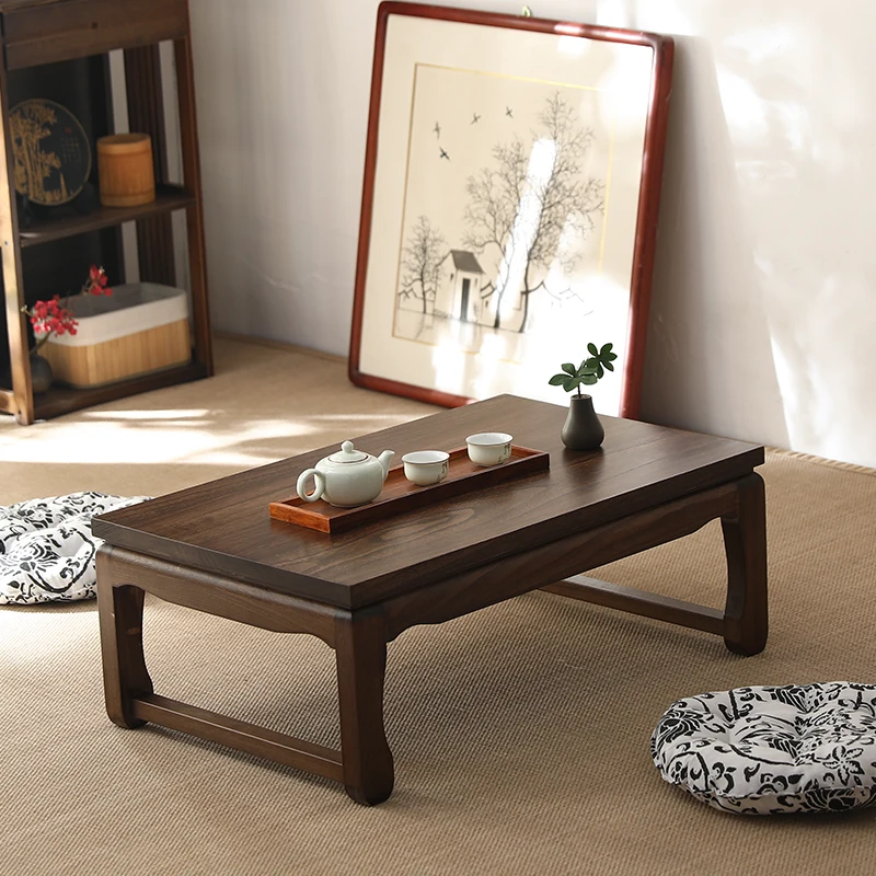 Japanese Low Table, Solid Wood Tatami Desk, Home Zen Coffee Stand, Bay Window Tea Table, Multi-Purpose Wooden Table - Image 2