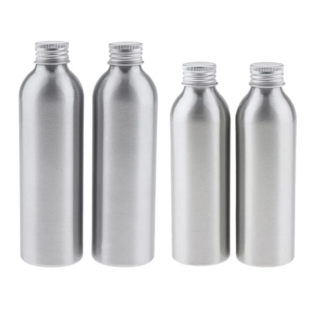 4pcs Empty Aluminum Bottle Toner Lotion Makeup Cosmetic Storage Containers