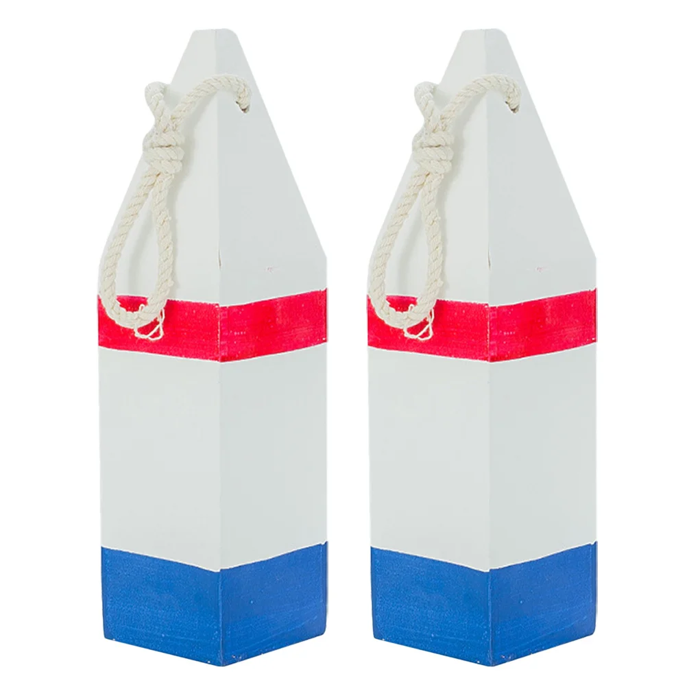 

2Pcs Sea Buoy Nautical Decor Vintage Wooden Buoy Coastal Wall Hanging Ocean Beach House Room Decor Craft Decorations