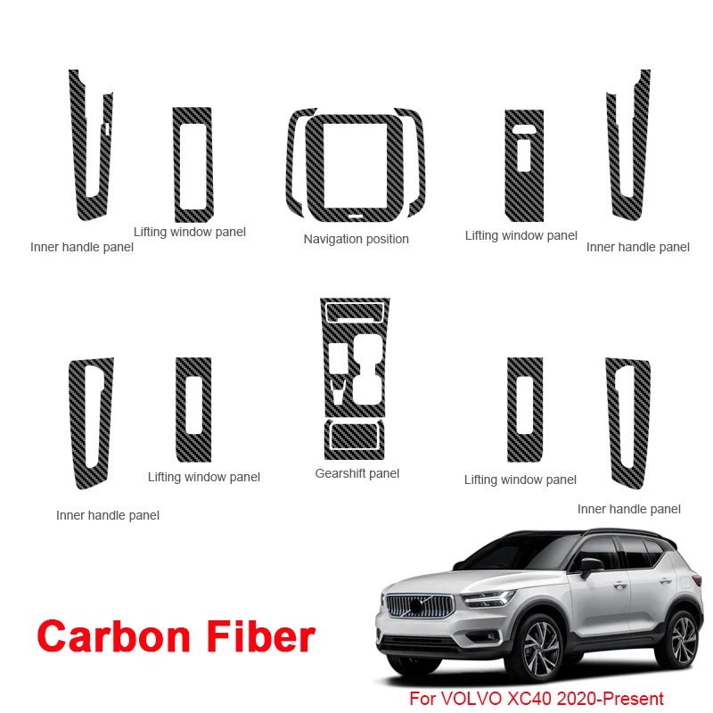 

For Volvo XC40 2020-2025 Car Interior Sticker Lifting Window Panel Decal Gear Box Dashboard Protective Film Auto Accessory