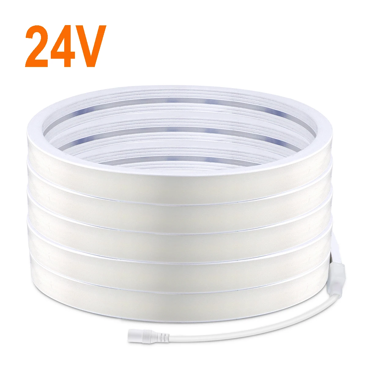 1 Roll Single LED Neon Light Strips 320LEDs COB LED Strip Light 24V COB LED Light DC Female Waterproof Flexible -No Power Plug