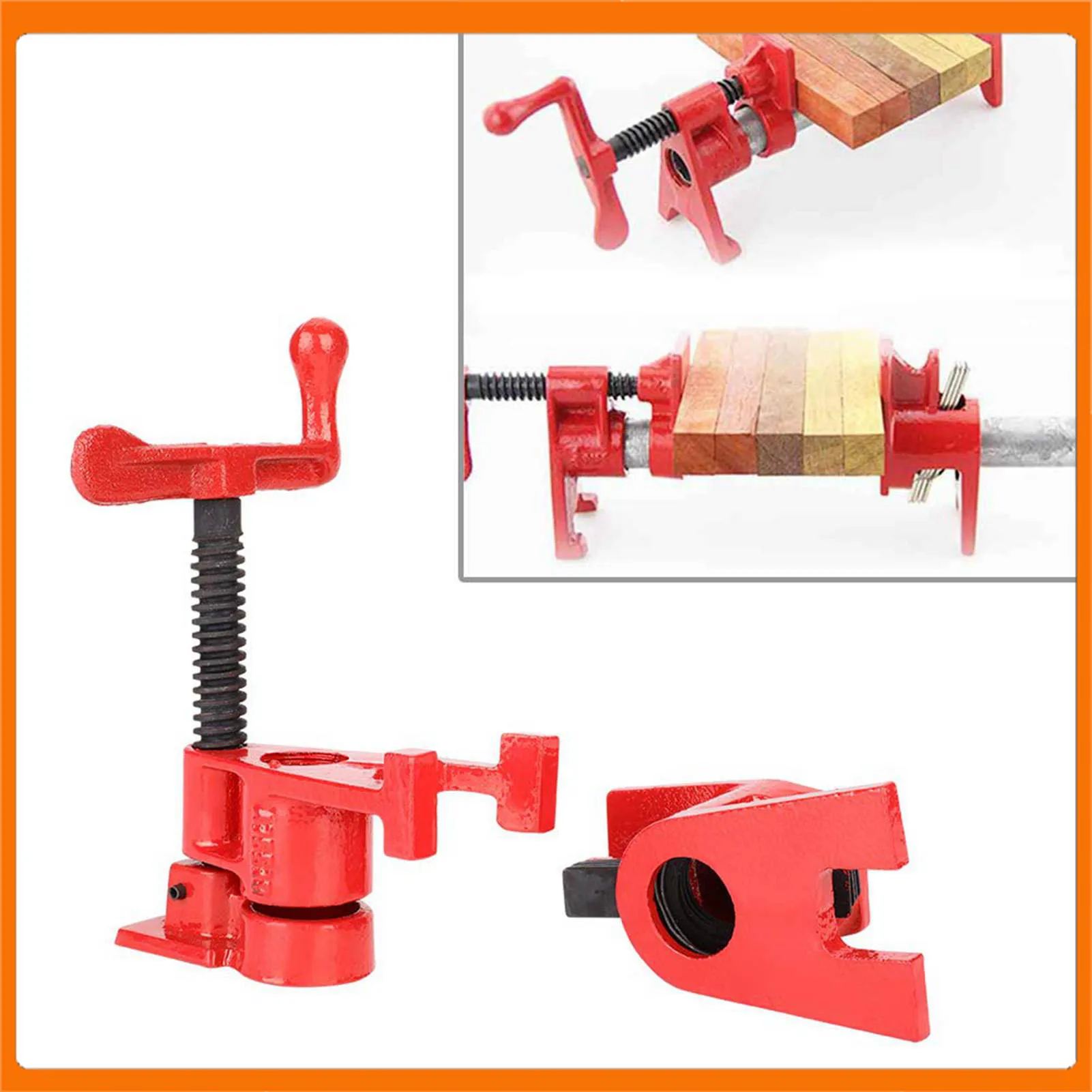 

Wood Clamp 4 Set 26.5mm Quick Release Heavy Duty Wide Base Iron Wood Metal Clamp Set Woodworking Workbench Woodworking Workbench