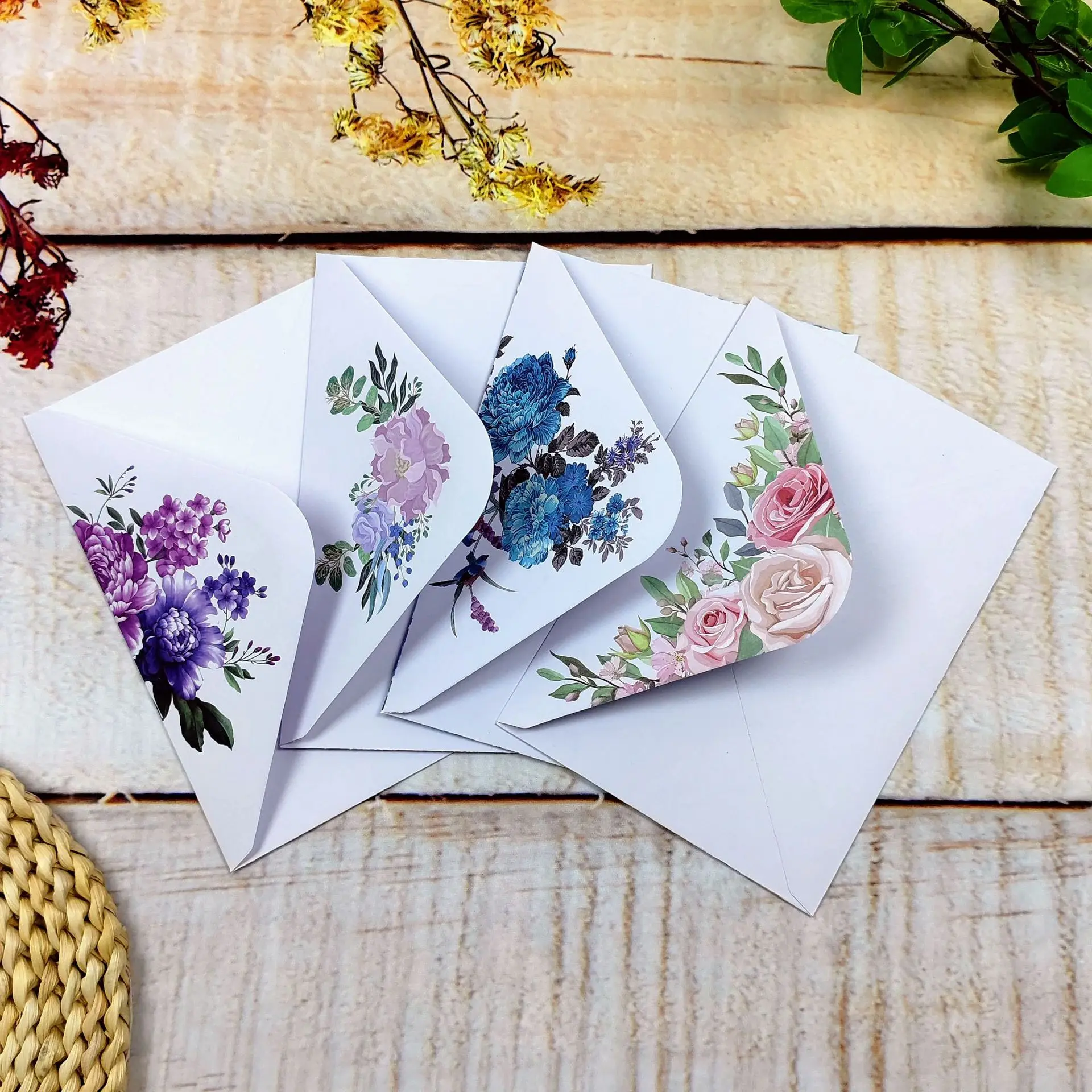 10 Stück elegante Umschläge aus verdicktem Kraftpapier – für Feiertagseinladungen, Grußkarten, Einladungen und Geschenke, Wachssiegel-Set – Detail 1
