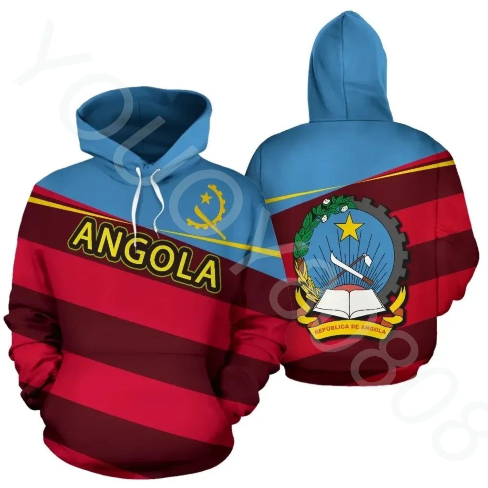 

African Region Angola Country Zip Hoodie Togo Quarterly Style Pullover Printed Hoodie Men's Women's All Wear Casual Sweatshirts