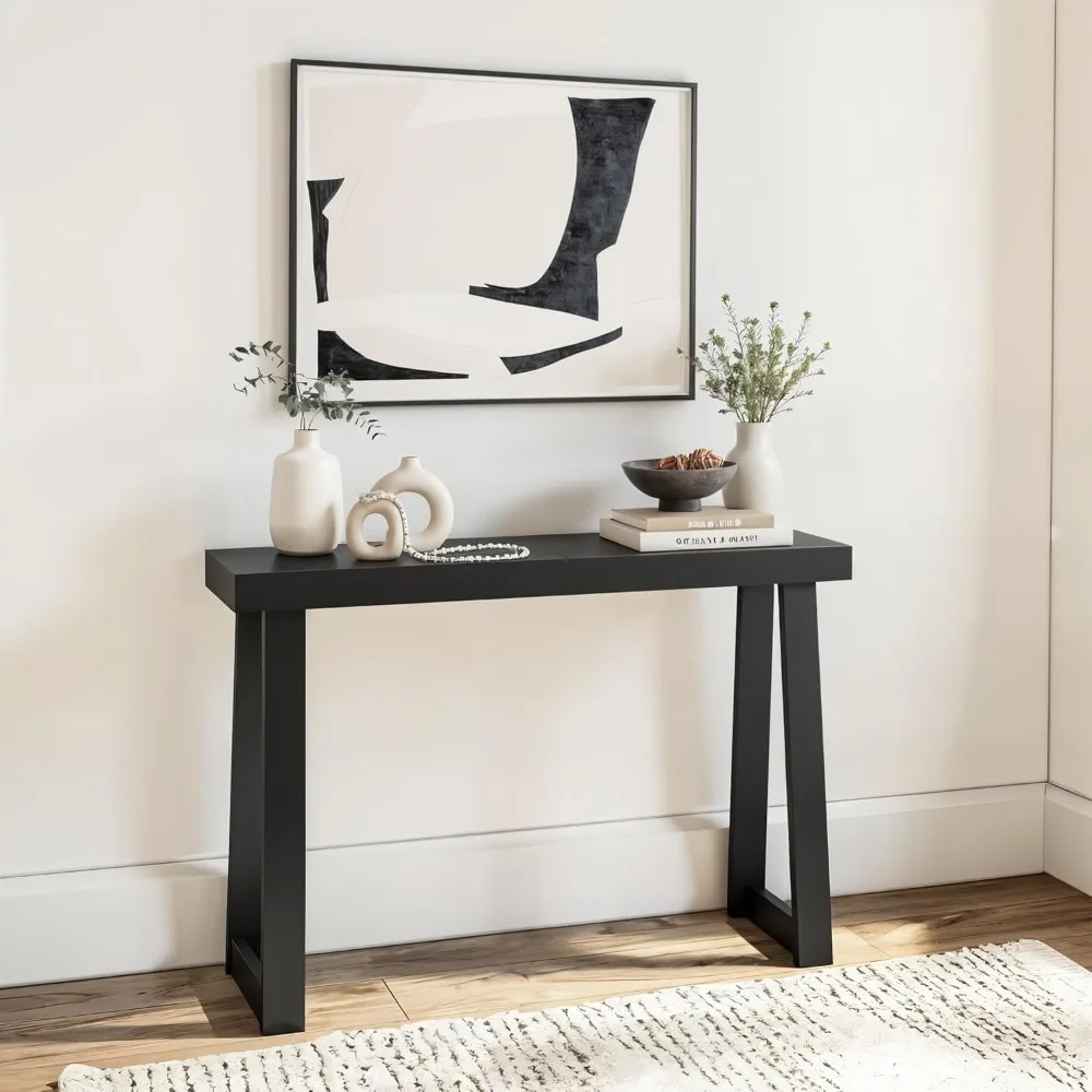 Beam Solid Wood Console Table, 46 Inch, Sofa Table, Narrow Entryway Table for Hallway, Behind The Couch, Living Room, Foye
