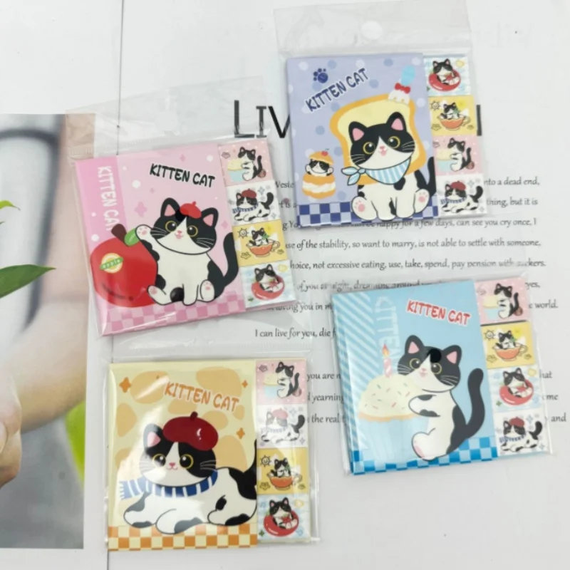 40pcs/lot Kawaii Cat Memo Pad Cute N Times Stationery Label Notepad Bookmark Post School Supplies