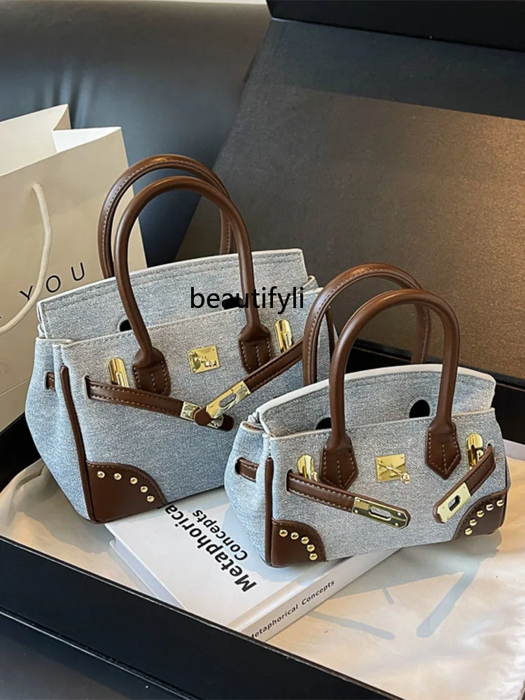 

Высококачественная портативная джинсовая сумка Kelly женская летняя новая ретро модная повседневная сумка-мессенджер через плечо