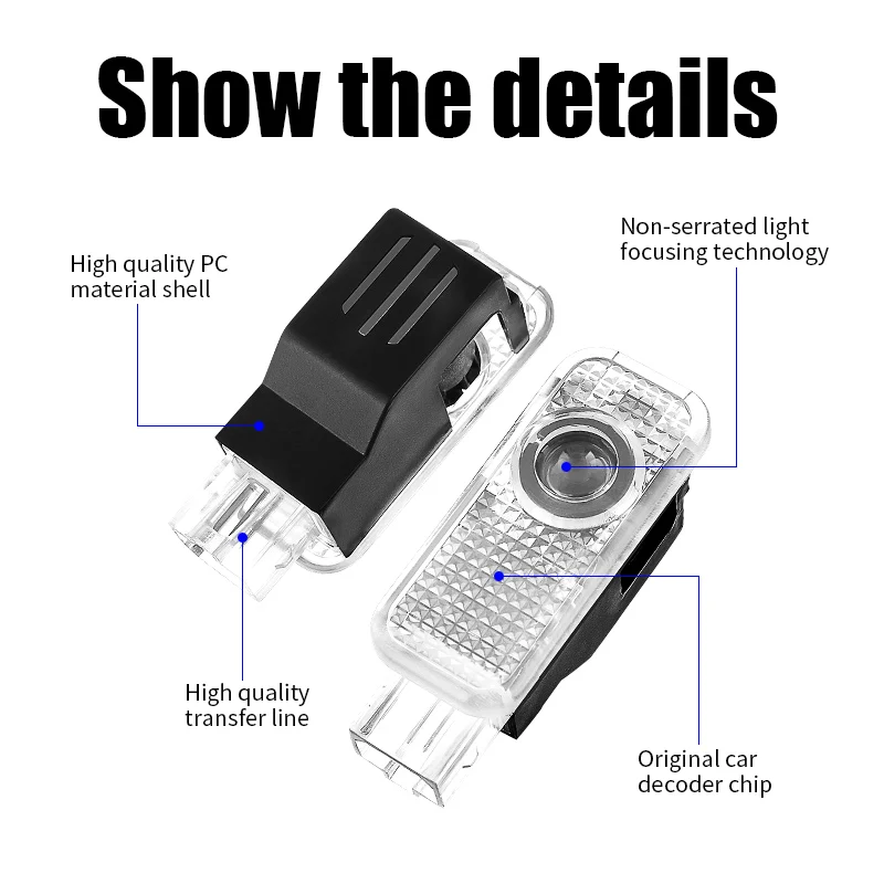 2 sztuki lampki powitalne do drzwi samochodu Audi A1 A3 8P 8V A4 A5 A6 A7 A8 Q3 Q5 Q7 Q8 Sline TT projektor do Logo lampa cień duch