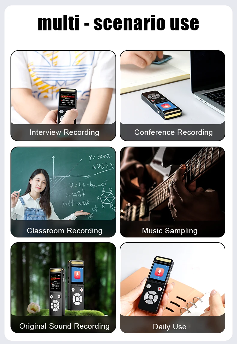 Professioneller Diktiergerät Famue L17 – 9126 KBPS PCM Hi-Res Audio, 32 GB, für Interview, Besprechung, Vorlesung, Beweis, Sammlung – Detail 11