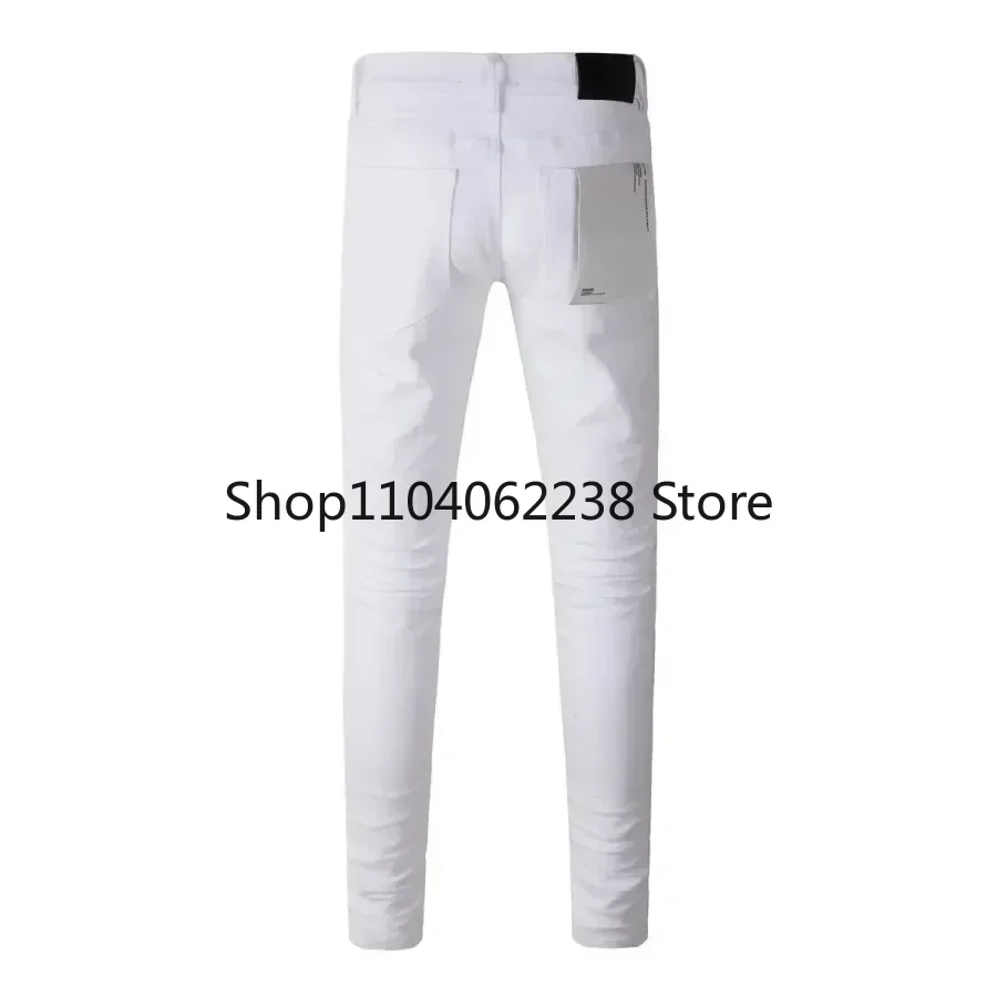 New Purpless Jeans brands Men high Street white trousers Fashion high quality Repair Low Raise Skinny Denim pants