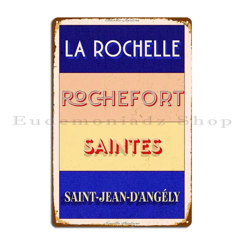 Charente Maritime Art Deco Poster Style Design Metal Plaque Poster Painting Wall Mural Vintage Party Designer Tin Sign Poster