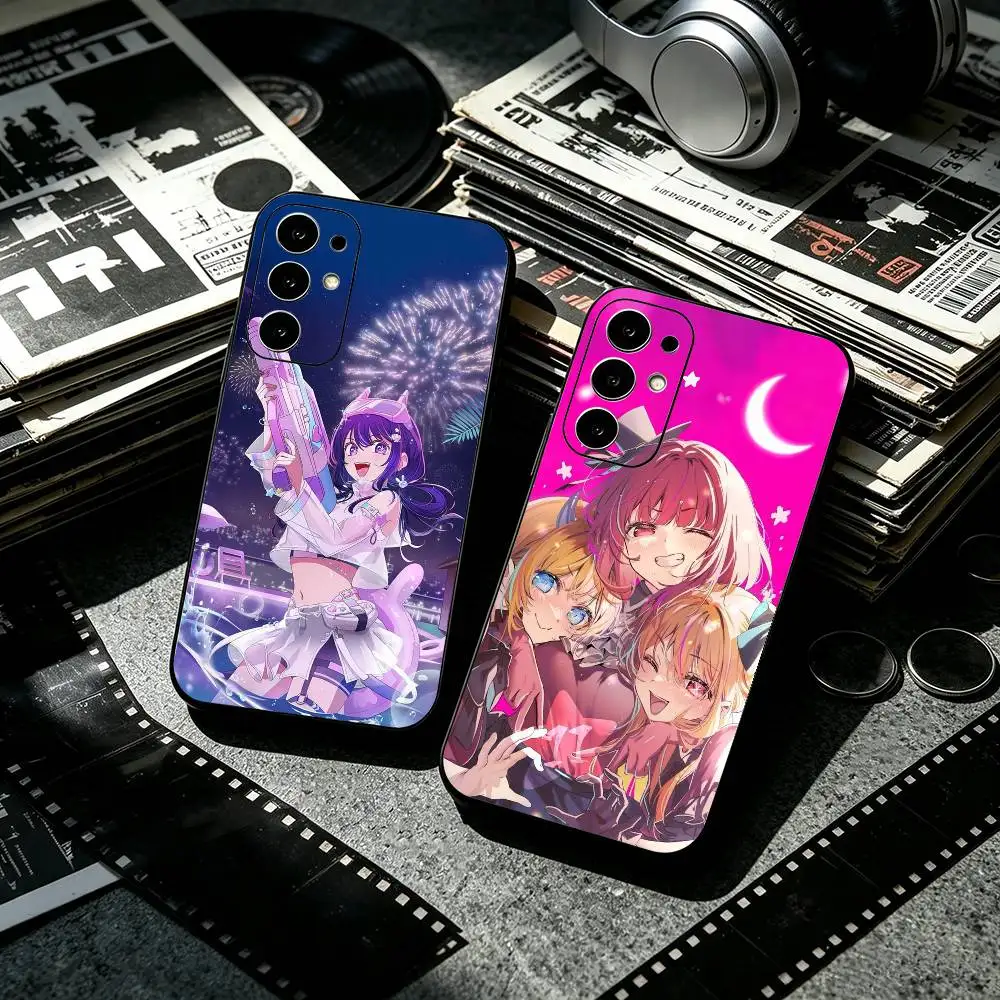 Anime O-Oshi no K-Ko  Anti-drop Soft Silicone Case for Samsung S26 S24 S23 S22 S21 Ultra Plus FE Lite Black