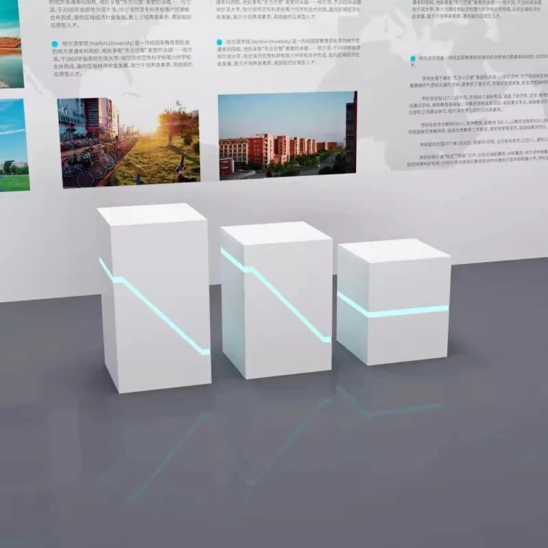 custom.Nakashima Innovative Paint Showcase Counter Design Customizable Light Display Table Optimal Technology Exhib
