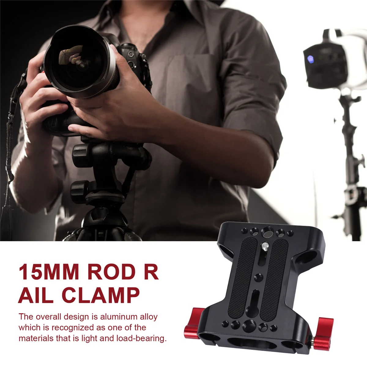 Multifunction Camera Base Plate with 15Mm Rod Rail Clamp for Dslr Camera Shoulder Rig Support