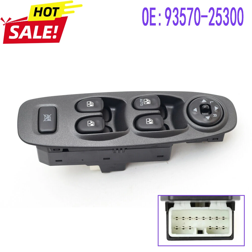 

Left Driver Side Power Master Window Switch Control Button for Hyundai Accent 2002 2003 2004 2005 2006 93570-25300 9357025300