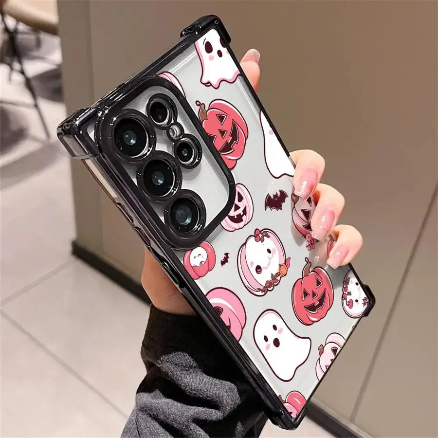 Custodia per fantasma felice zucca di Halloween per Samsung Galaxy S25 Edge S23 S20 FE S22 Ultra S21 Plus S24 Cover per telefono