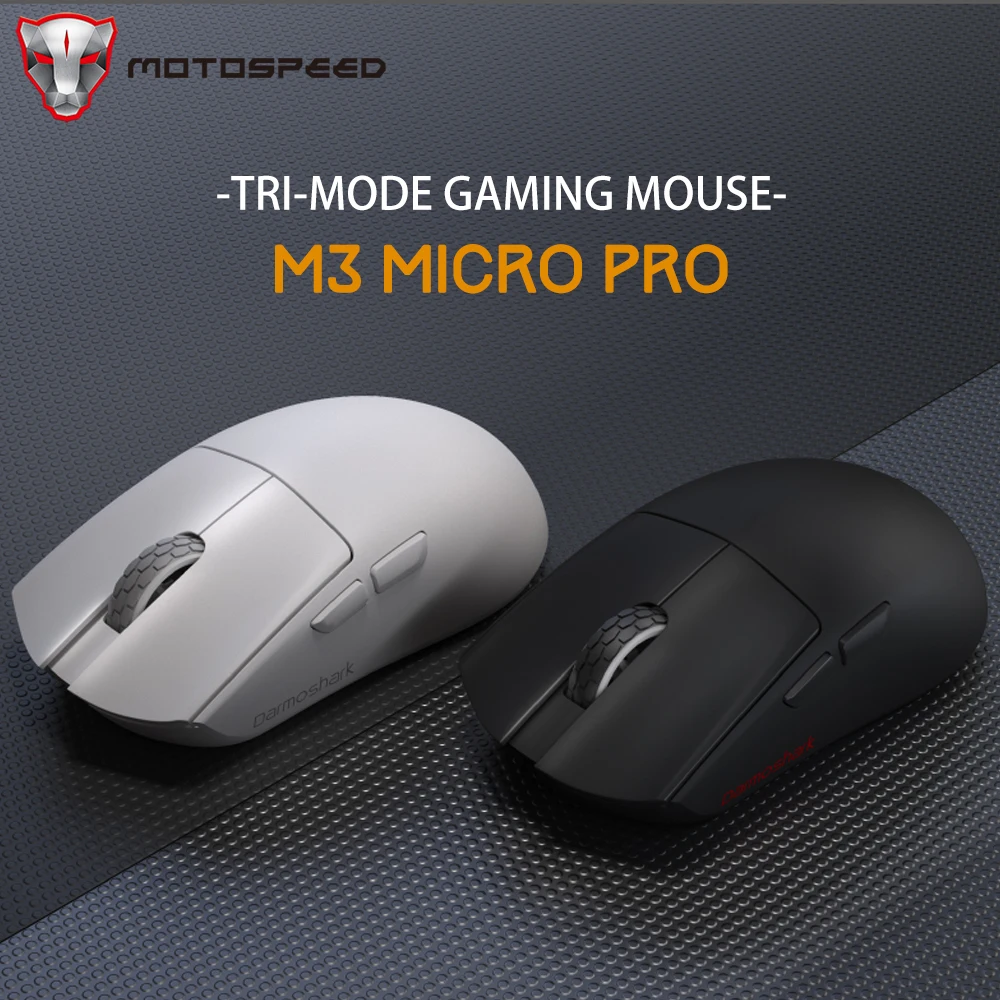 

Беспроводная мышь Motospeed Darmoshark M3 Micro PRO PAW3950 8K Tri Mode Gaming Macro Mouse 30K DPI Легкие мыши для ноутбука