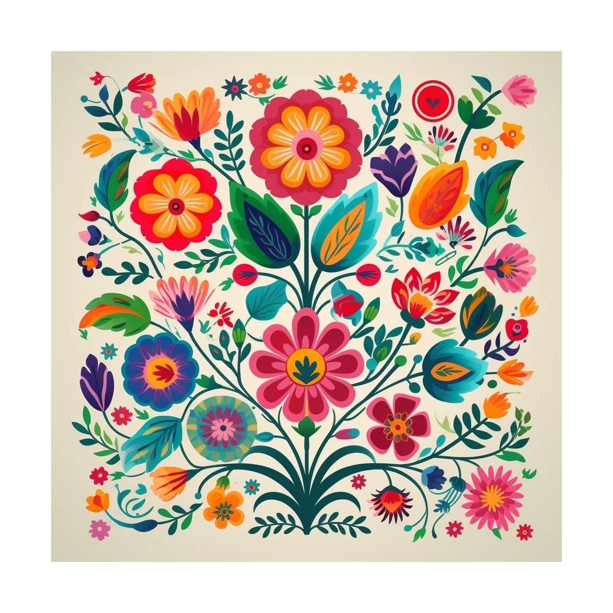 1PC 40X40CM/15.74in ,11Ct/14Ct Cross Stitch Kit Diy Valentine's Day Gift Embroidery Set For Festival,Folk Art Colorful Floral