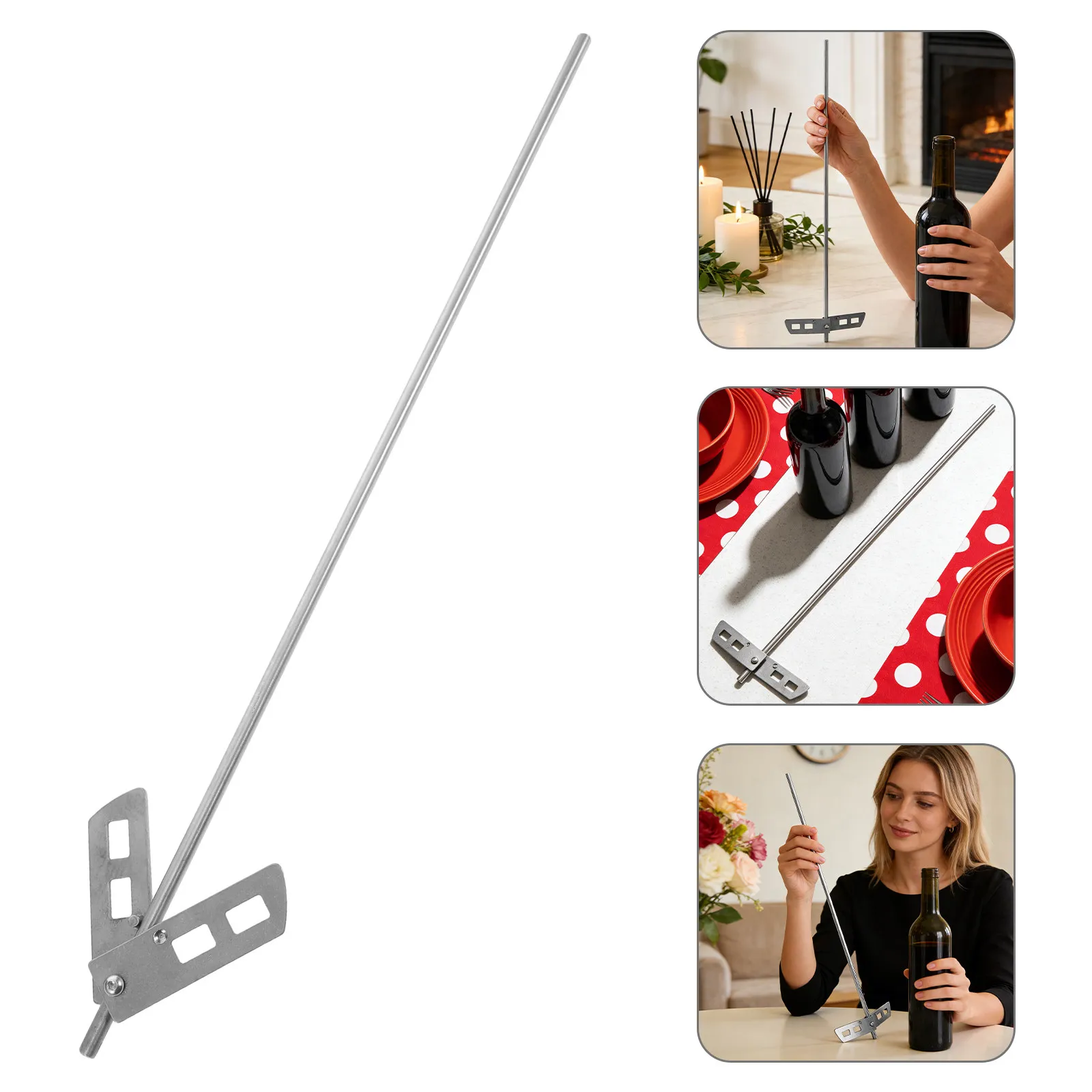 Whip Stirrer Wand with Paddle Stainless Steel Beer Brewing Stirring Mixer Rod Reusable Drill Attachment for Wine Making