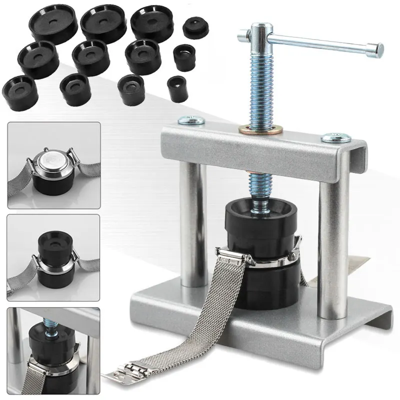12pcs/18pcs Watch Repair Tools Professional Back Cover Presser Set Metal Watchmaker Maintenance Tools For Closing Cover Die Kit