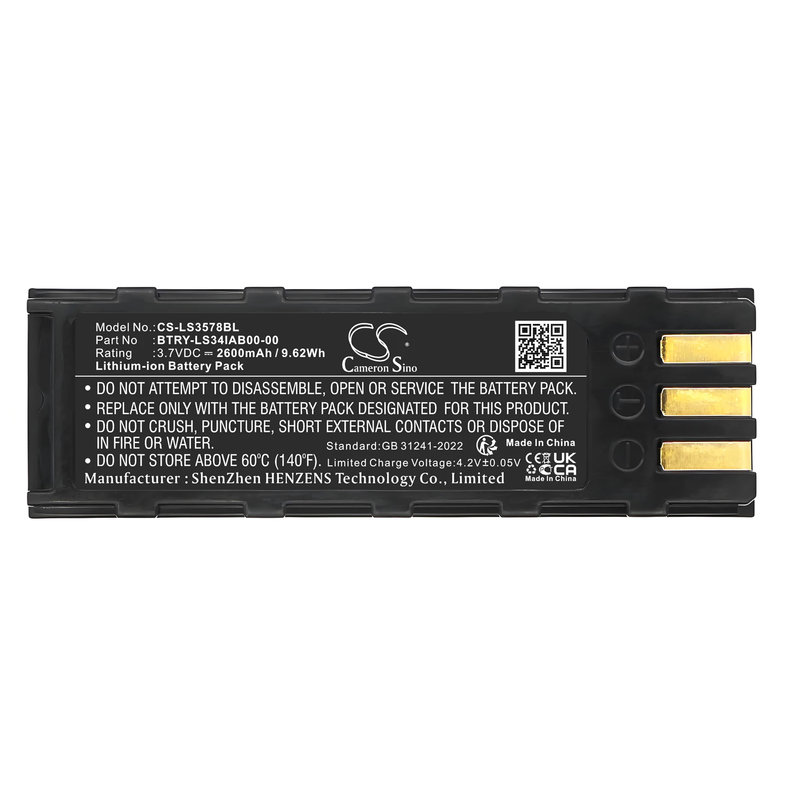 Battery For Symbol NGIS DS3478  DSS3478 LS3478ER 2600mAh / 9.62Wh