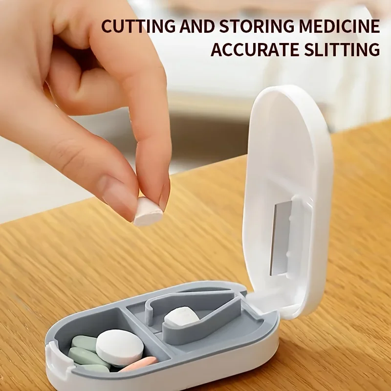 1pcPill Cutter,Pill Splitter For Cutting Small Pills OrLarge Pills In Half,Cuts Pills,Tablets,Stainless Steel Blade Travel Sized