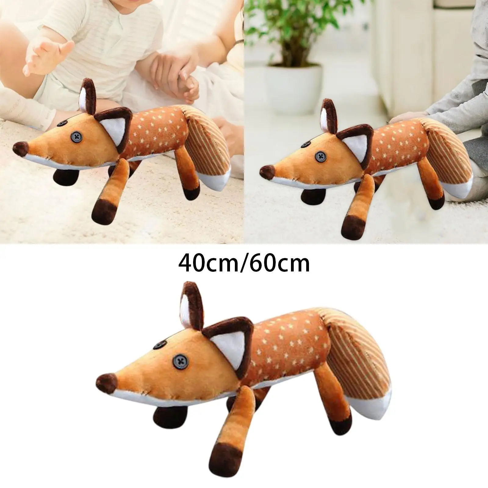 دمية Fox القطيفة على شكل ثعلب كرتوني محشوة على شكل حيوان للأولاد والبنات هدية عيد ميلاد للأطفال