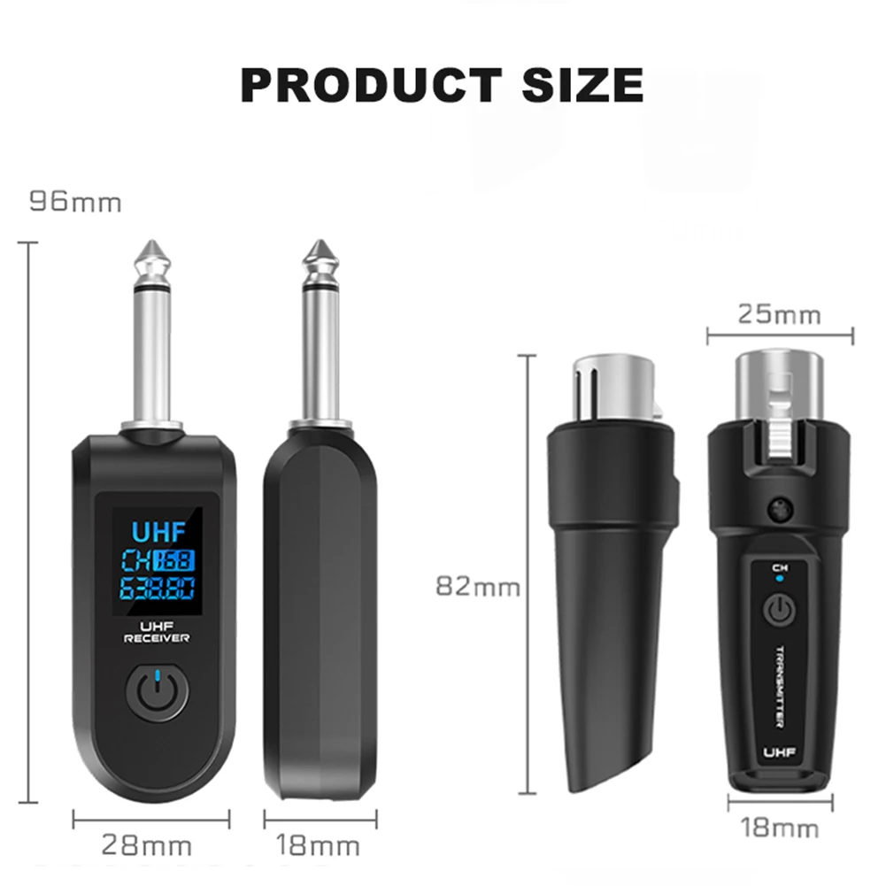 XLR Transmitter and Receiver Rechargeable Microphone Wireless System Microphones Wired To Wireless System for Dynamic Microphone