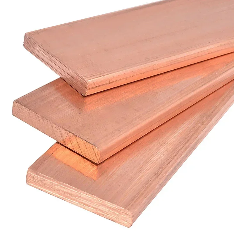 

1pcs 99.9% Pure Red Copper Flat Metal Plate T2 Metal Rod Flat Bar Strip Width 20 30 40 50 60 80 100mm Thickness 10/12mm