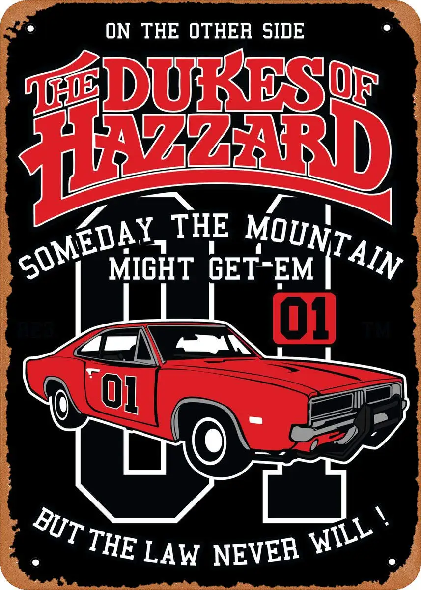 Oulili Vintage Metal Sign The Dukes of Hazzard Movie Cars - 8 x 12 Inches Tin Sign for Home Bar Pub Garage Decor Gifts sign