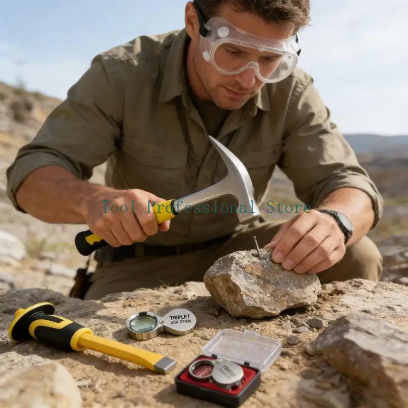 57QF Ergonomic Rock Pick And Tool With Viewing Lens produced For Field Geologists And Collectors