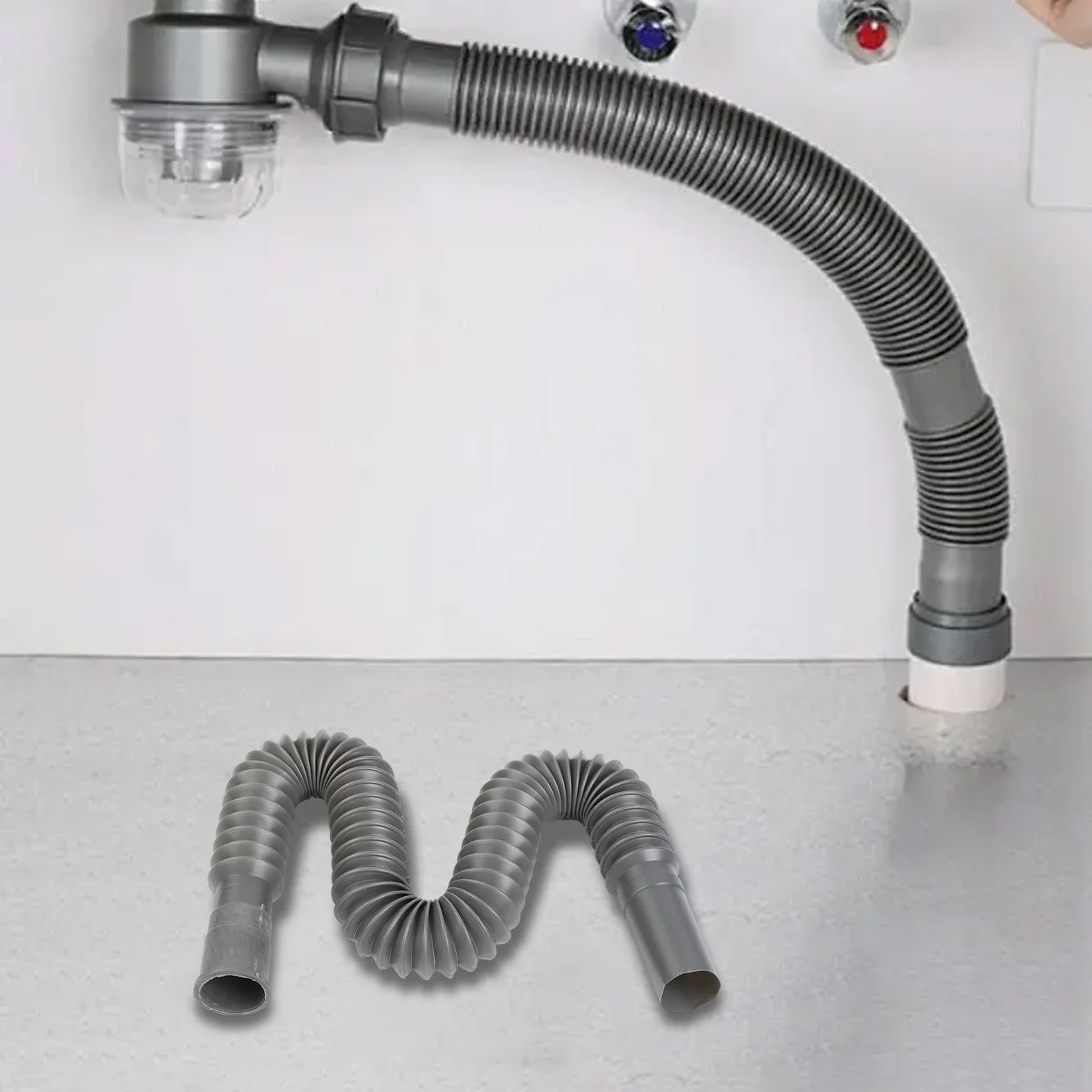 Practical High Quality Hose Pipe Drain Hose PP + PVC 1Pcs Accessories Kitchen Plastic Sink Washbowl Bathroom Extension