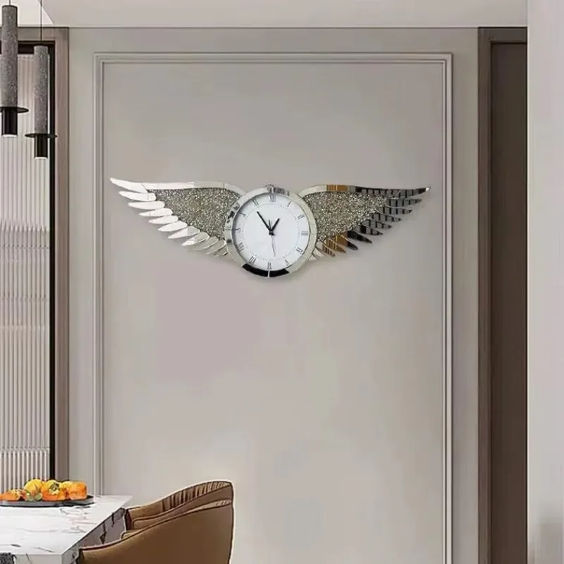 42*140CM Light Luxury Diamond-encrusted Fashion Wall Clock Quartz Movement Silent Scanning Imported Design Art Modeling Clock