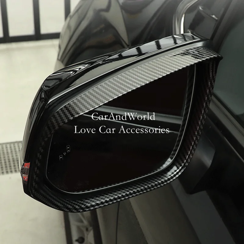 

ABS Carbon Fiber Side Door Rear View Mirror Eyebrow Frame Cover Trims Garnish Car Accessories For Toyota Sienna XL40 2021-2023