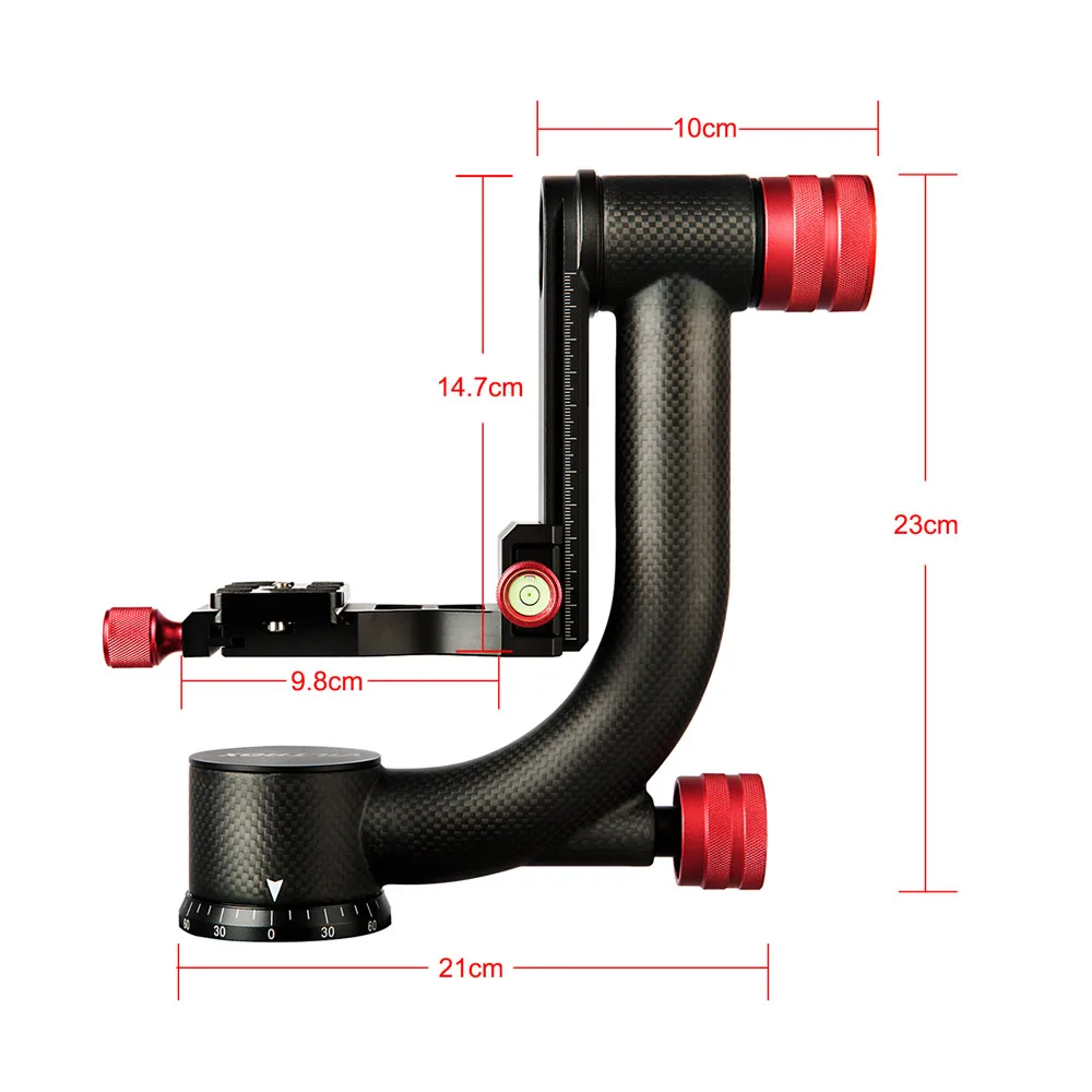 Viltrox VH-20 Pro Heavy Duty Carbon Fiber Gimbal Tripod Head Stabilizer Quick Release Plate for Telephoto Lens photography bird