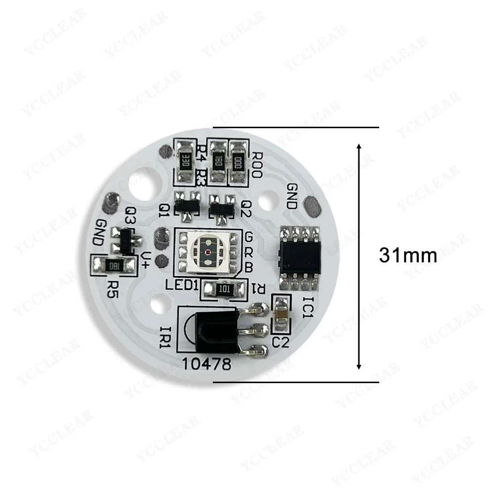 1pcs RGB Colorful Gradient Light Board 5V Dia 31mm 38mm With Remote Control PCB Light Source Board For DIY Night Light Aquarium