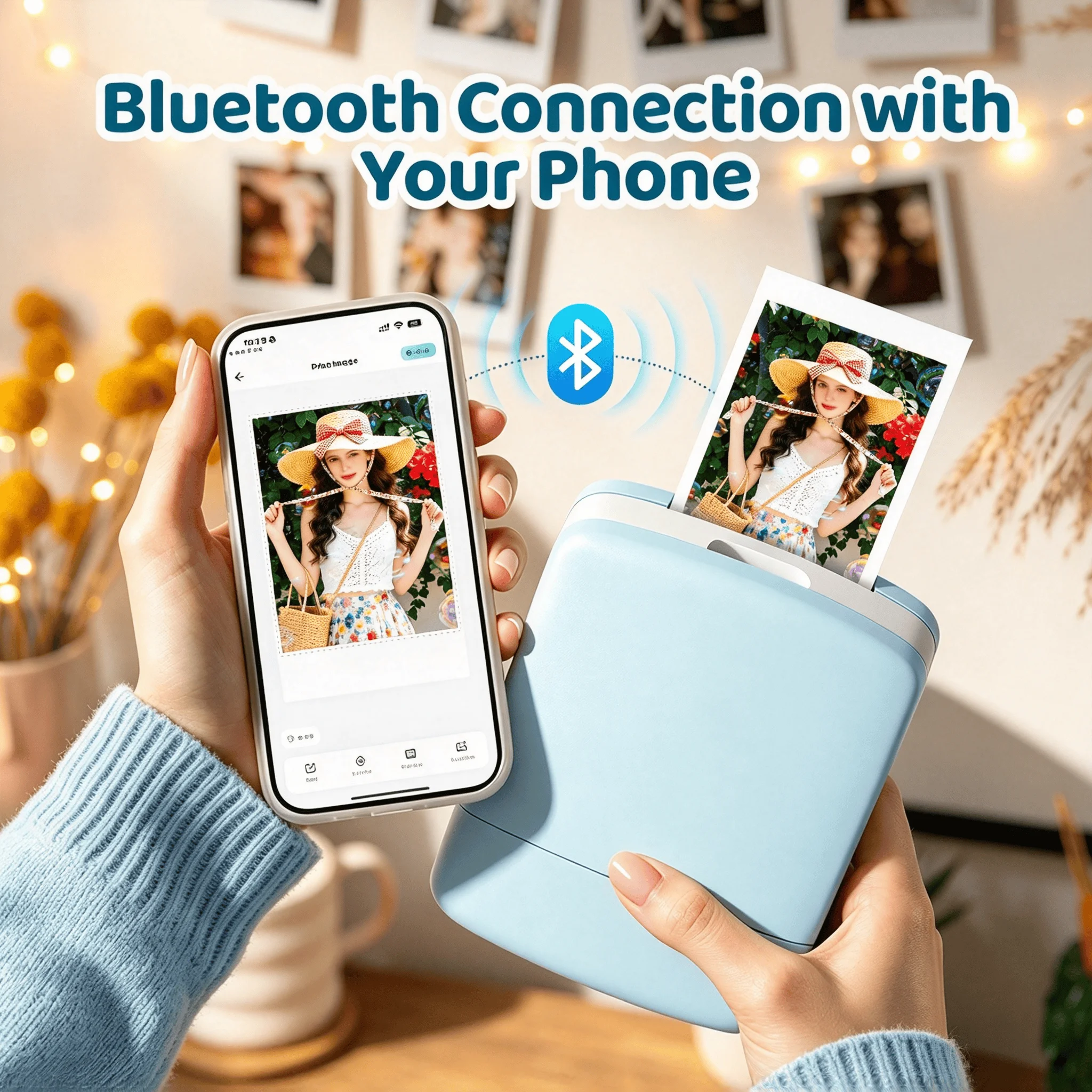 Portable Mni Mobile Pocket Printer BT Wireless Photo Printer with inkjet printing 2x3 Inch Color Photo Printer