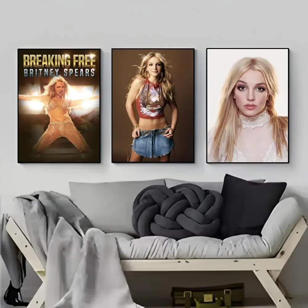 Playful Bold Singer B-Britney Jean Spears Poster Poster HD  Waterproof Wall Sticker Bar Living Room Decor Gift