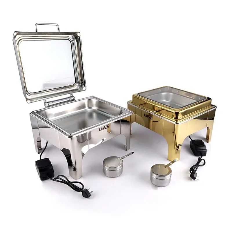 Stainless steel chafing dish service electric buffet food warmer for hotel restaurant