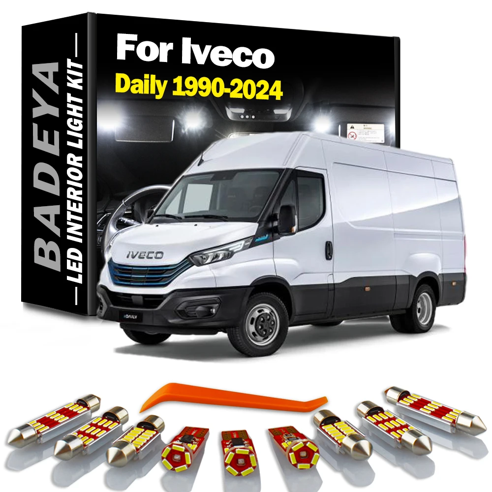 Badeya canbus led interior mapa cúpula kit de luz para iveco caixa de ônibus diário van 1990- 2019 2020 2021 2022 2023 2024 lâmpadas do carro sem erro