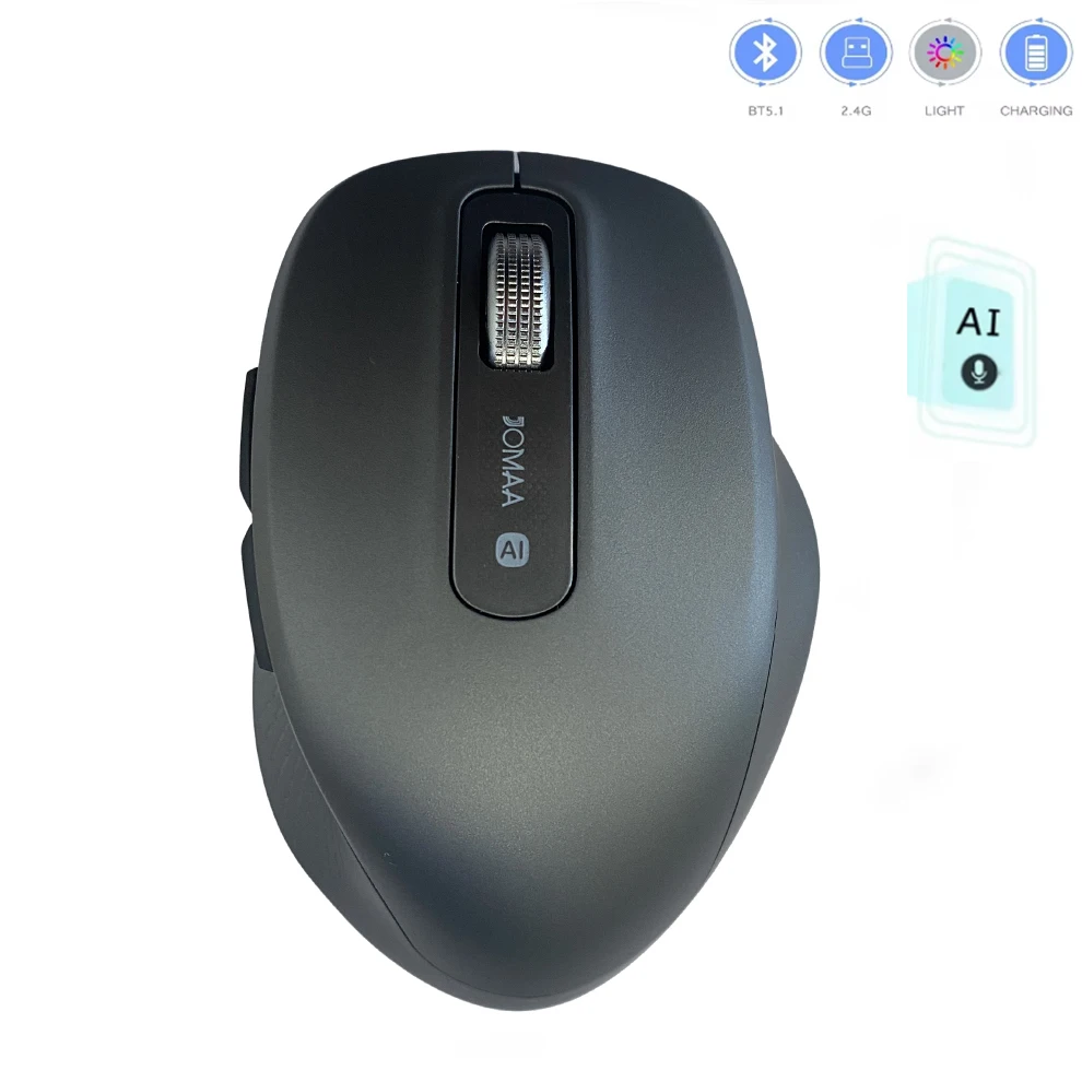 

AI Wireless Mute Office Mouse Adapts to USB and Bluetooth Connections Voice Controlled Typing/Voice Translation/AIPPT/AiText