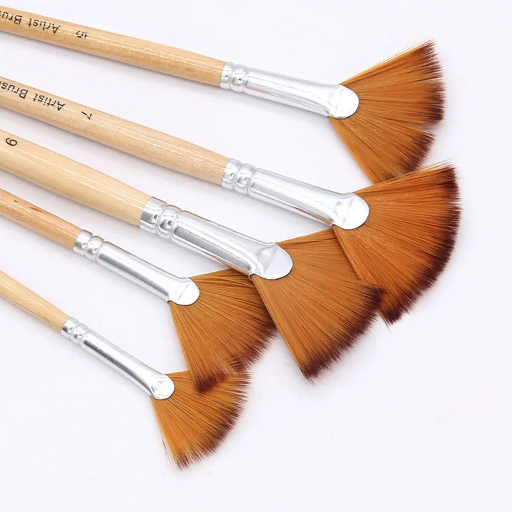 

10Pcs Artist Painting Brush Set Flat Designed Multi-Function Watercolor Brushes Portable Ergonomic Daily Paint Accessories