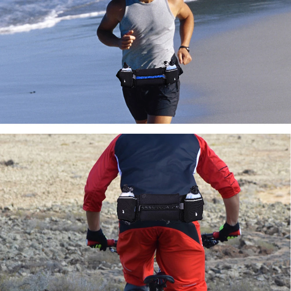 Running Belt Water Resistant Waist Bag for Phone 4-6 Inch Black Adjustable Pouch for Running Hiking Cycling Bum Bag