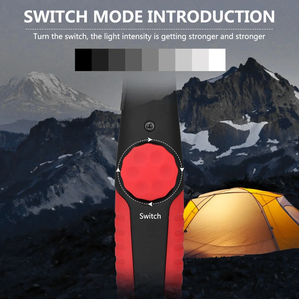 Compact Cob LED Rechargeable Work Light Magnetic Base 180 360 Degree Rotatable Flashlight for Emergency Repairs Red