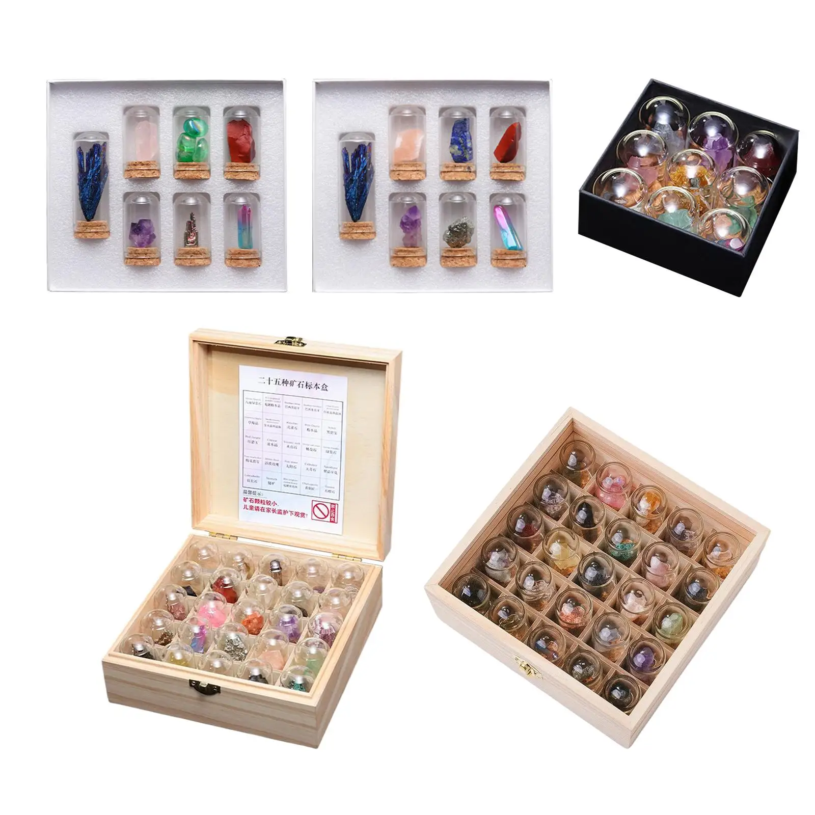 Nouveauté Collection de roches et minérales Kit d'éducation scientifique naturelle pour cadeau
