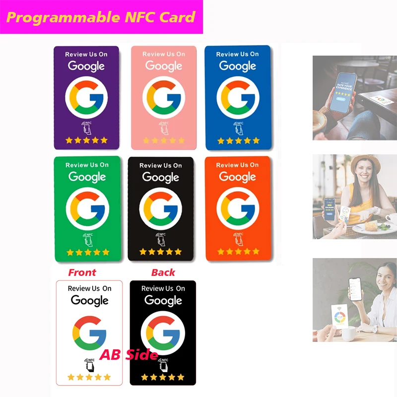 Reusable Review Tap Card Google Reviews Tap NFC Card Review Us on Google Tap Card Enhances SEO Saves Time User-Friendly RFID