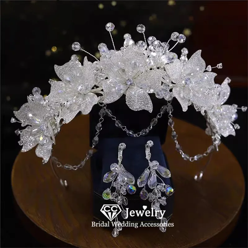 

CC Handmade Tiaras for Women Accessories Bridal Headbands Engagement Hair Ornaments Wedding Crowns Flower Accessories AN432